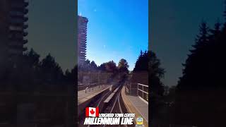 Millennium Line SkyTrain exiting Lougheed Town Centre Station in Burnaby BC 🚊✨🍁🇨🇦 [upl. by Whiffen]