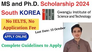 Fully Funded Master and PhD Scholarship in 2024 GIST Scholarship Fully Funded Scholarship in Korea [upl. by Aleta]