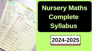 Nursery Maths Syllabus  What To Teach In Nursery English  Nursery Latest Syllabus  2425 [upl. by Eilssel536]