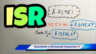 Cálculo del ISR Impuesto Sobre la Renta Ejemplo SÚPER Fácil y paso a paso [upl. by Lipscomb833]