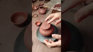 Siting purple clay teapot in production teapot teabrewer clayteapot teainfuser clay [upl. by Okoy]