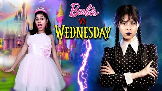 Real Life Wednesday Addams Vs Barbie  Who Will Win Paris Lifestyle [upl. by Fidele968]