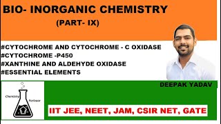 CYTOCHROME  C OXIDASE CYTOCHROME P 450 AND XANTHINE OXIDASE ENZYME BIOINORGANIC PART IX [upl. by Kassaraba]