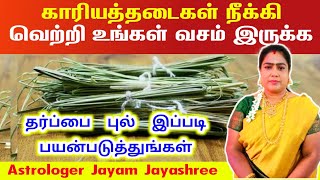 காரியத்தடை நீக்கி வெற்றி வெற்றி கிடைக்க தர்ப்பை புல இப்படி பயன்படுத்துங்கள்  tharbaipul pariharam [upl. by Atilemrac]