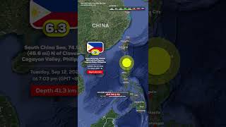 Philippines Earthquake  South China Sea 75 km 466 mi N of Claveria Cagayan Valley Philippines [upl. by Rapsac]