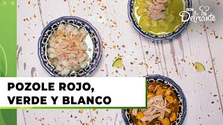 Pozole rojo verde y blanco  Cocina Delirante [upl. by Erine]