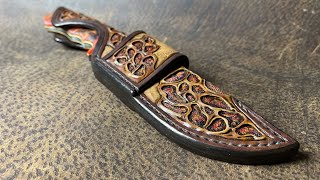 Making a Leather Sheath Pouch Sheath Tutorial [upl. by Philipa642]