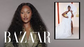 Tems Reveals the Story Behind Her Viral Oscars Dress  Fashion Flashback  Harper’s BAZAAR [upl. by Trinia753]