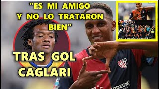 YERRY MINA dedica GESTO de CUADRADOa ULTRAS JUVENTUS en CELEBRACIÓN GOL CAGLIARI [upl. by Maritsa]