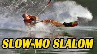 SLOWMO SLALOM Water Skiing Tricks Hot Dogging w Tony Klarich [upl. by Don]