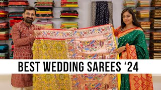 Best Wedding Sarees Collection 2024  Premium Wedding Saree from Different States [upl. by Nosilla929]