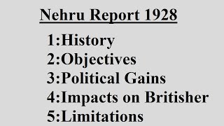 Nehru Report 1928  History  CSS PMS UPSC Pakistan Studies Pakistan Affairs history nehru [upl. by Lenoyl599]