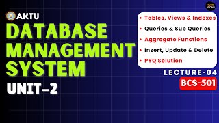 Lec24  Database Management System  Unit2  BCS501  DBMS Aktu  3rd Year  Aggregate Functions [upl. by Falk912]