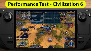 Civilization 6  Steam Deck OLED Performance Test  Min vs Low vs Med vs High vs Ultra Benchmark [upl. by Ahsitel]