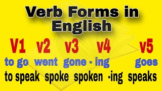 Verb forms in English  क्रियापदची पाच रूपे  How to use the five forms of verbs in English [upl. by Notsgnal]