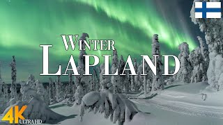 Winter Lapland 4K Ultra HD • Stunning Footage Lapland Scenic Relaxation Film with Christmas Music [upl. by Kylander]