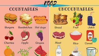 Countable vs Uncountable FOOD in English  Food and Drinks Vocabulary [upl. by Lua]