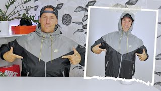 UnboxingReviewing The Nike Sportswear Windrunner On Body [upl. by Ellerahs]