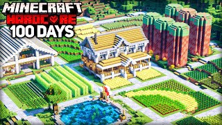 I Survived 100 Days Building the ULTIMATE FARM in Minecraft Hardcore [upl. by Fauman]