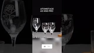 Laser Engrave Wine Glass and Rubber Stamp with Atomstack A5 M50 Pro [upl. by Mcwilliams]