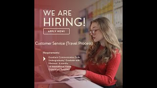 Hiring For Travel Process Customer Service [upl. by Enyrehtak]