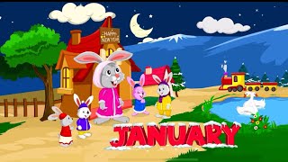 January is the first month song kids cartoon videos  SuperSimpleSongs [upl. by Catto]