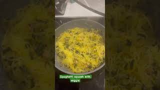 Spaghetti Squash Chickpeas amp Baby spinach it’s makes me full is Delicious guys make this [upl. by Ardnusal]