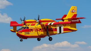 Two Bridger Aerospace Canadair CL215Ts Arriving At Kamloops Airport [upl. by Gaynor]