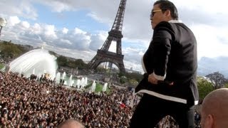 PSY GANGNAM STYLE Paris live flashmob at Trocadero with Cauet NRJ 파리 강남스타일 5112012 [upl. by Enila]