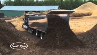 Live Bottom Trailer Hauling Mulch Trout River [upl. by Nabala]