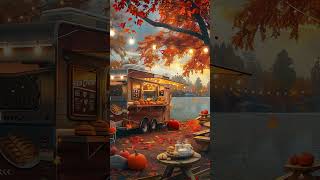 Cozy Outdoor Coffee Shop with Jazz Ballads Instrumental Music for Relax amp Enjoy Autumn Ambience [upl. by Bena184]