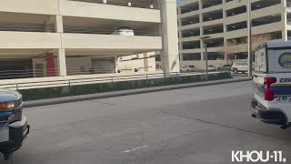 Raw video Medical examiners office arrives at Galleria parking garage after man killed there [upl. by Anitsua]