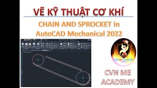 Đĩa xích và xích Designing chains and sprocket  AutoCAD Mechanical 2022 [upl. by Farica]