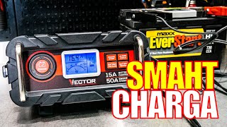 Vector BC15BV 15 Amp Smart Battery Charger Review 50A BOOST [upl. by Tsan]