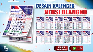 Desain Kalender Versi Blangko  Kalender 2025  Free CDR  nurdesigns [upl. by Mechling]