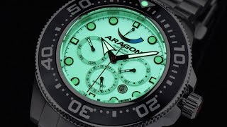 ARAGON® Divemaster 9100 White Dial with Super Luminova [upl. by Lanevuj]