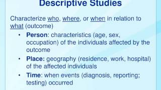 4 Descriptive and Analytical Studies  CPP NCD Epidemiology [upl. by Rheinlander]