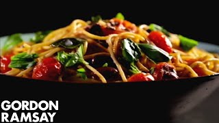 Pasta with Tomato Anchovy and Chilli  Gordon Ramsay [upl. by Arabeila]