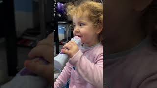 Ava having a little sing with her birthday present cute birthdaycelebration singing frozen [upl. by Fitalludba]