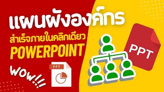 สร้างแผนผังองค์กร PowerPoint ฉบับด่วนไฟไหม้เอาใจนาย Organisation chart [upl. by Hasin820]