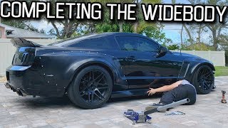 FINISHING THE WIDEBODY KIT ON THE MUSTANG Looks Insane [upl. by Anihpesoj11]