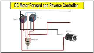 Dc Motor Forward and Reverse Controller Using Relay  Dc Motor [upl. by Eilyk]