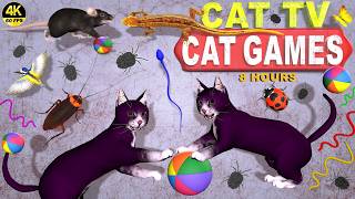 CAT GAMES COMPILATION  ULTIMATE VIDEOS COLLECTION FOR CATS  TV FOR FELINE FRIENDS 😺 4K 8HOURS [upl. by Araed]