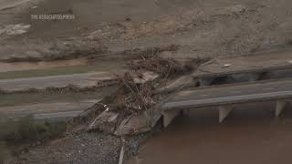 Hurricane Helene devastation from above Surveying Tennessee flood damage from helicopter [upl. by Fenella]