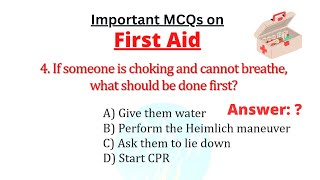 First Aid Important MCQs with answers for Nursing Medical and Public Health Officers [upl. by Yenoh]