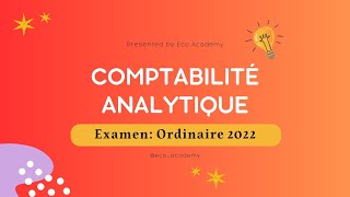 Comptabilité Analytique S3  Examen Ordinaire 2022 groupe 3 Imputation rationnelle [upl. by High]