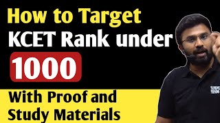 Strategy to Score under 1000 Rank in KCET 2023  How to Study amp Materials to Refer [upl. by Orella]