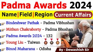 Padma Awards 2024  पद्म पुरस्कार 2024  Current Affairs 2024  Padma Awards 2024 Winner List [upl. by Ihcur]