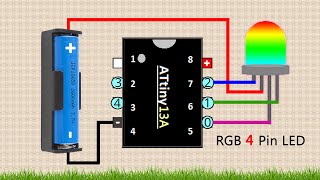 4 Pin RGB LED Chaser Using ATtiny13A MIcrocontroller [upl. by Mosi229]