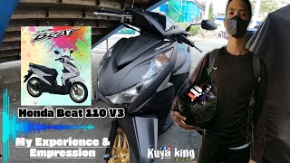 ALL NEW HONDA BEAT 110 V3 MATTE BLACK  MY EXPERIENCE amp EXPRESSION [upl. by Eisdnyl859]